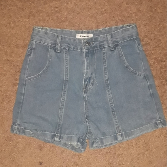 High waist denim shorts - Picture 1 of 2